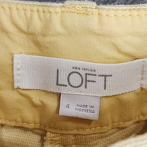 Women's Yellow Ann Taylor LOFT Shorts 4" Inseam Med Rise Size 4 - Picture 3 of 10